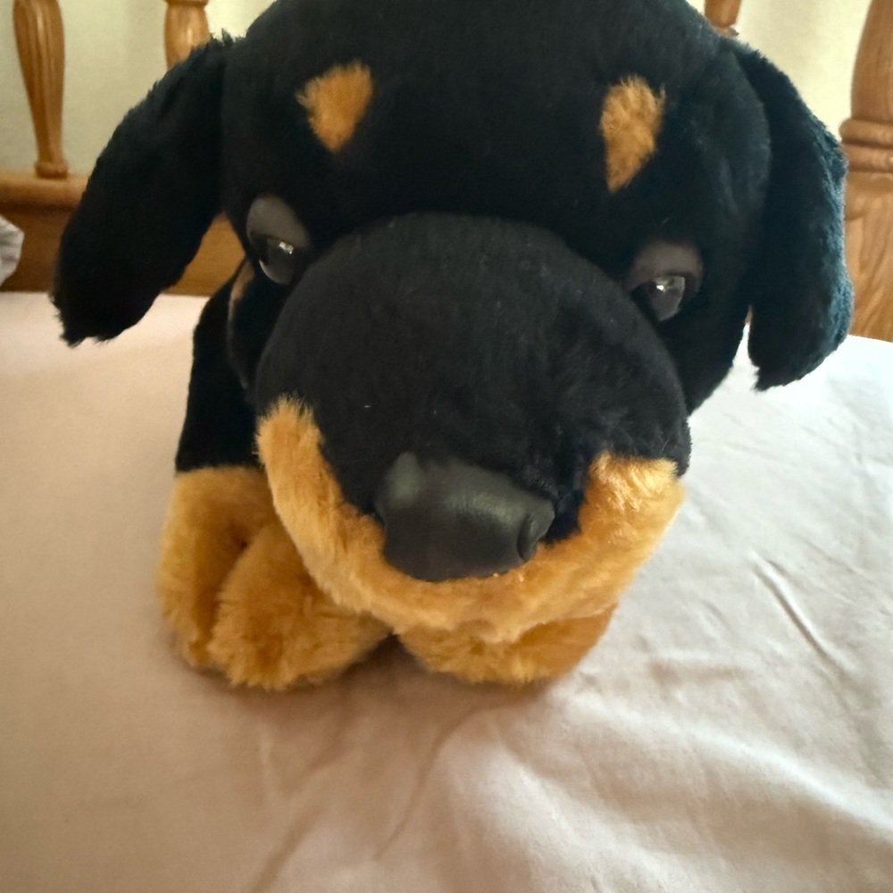 Plush Rottweiler Dog Toy - Black and Tan